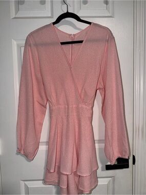 Pink Wrap Peplum Romper